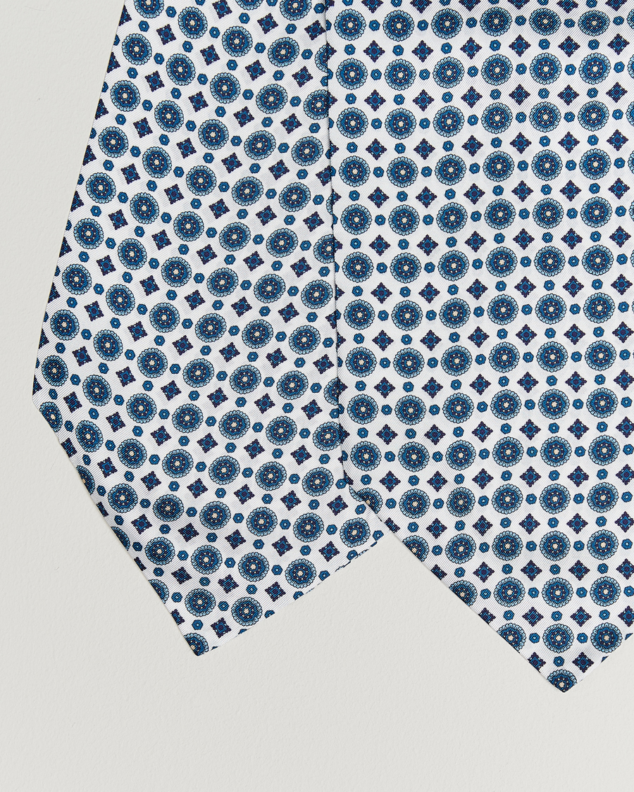 Herren | Amanda Christensen Silk Twill Medallion Ascot White | Amanda Christensen | Silk Twill Medallion Ascot White