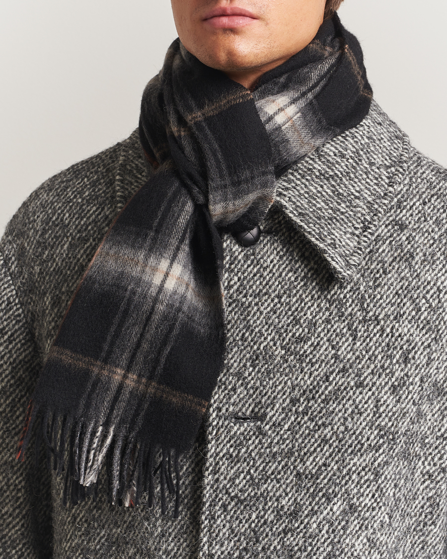 Herren | Amanda Christensen Wool Checked Scarf Black | Amanda Christensen | Wool Checked Scarf Black