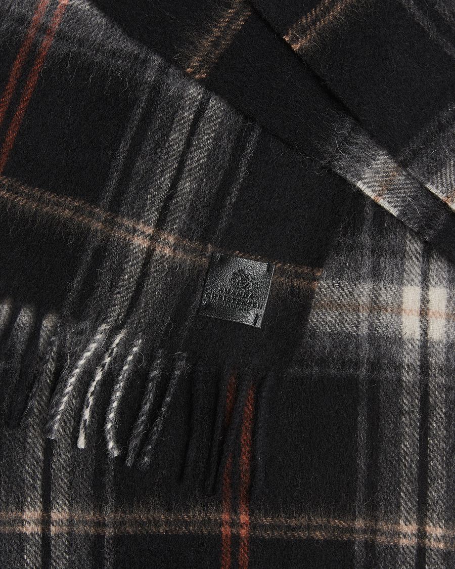 Herren | Amanda Christensen Wool Checked Scarf Black | Amanda Christensen | Wool Checked Scarf Black