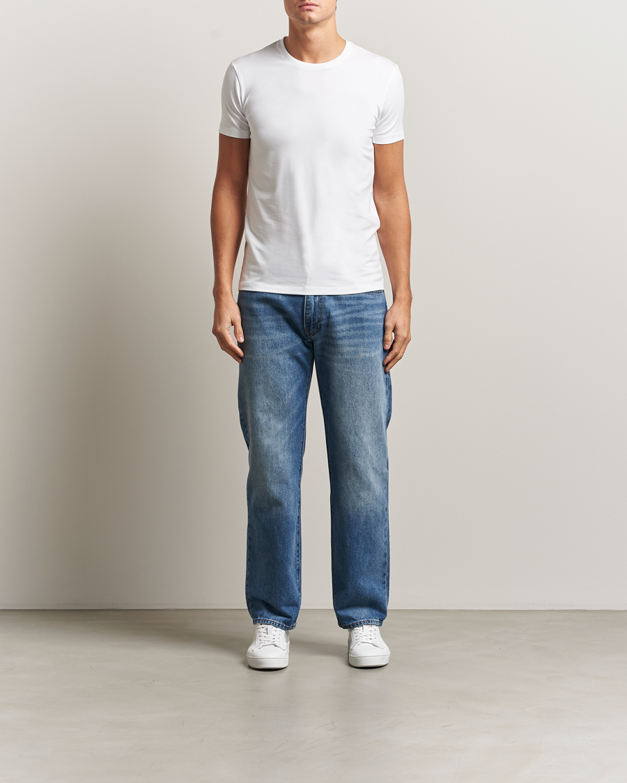 Herren | T-Shirts | Falke | 2-Pack Cotton Crew Neck T-Shirt White