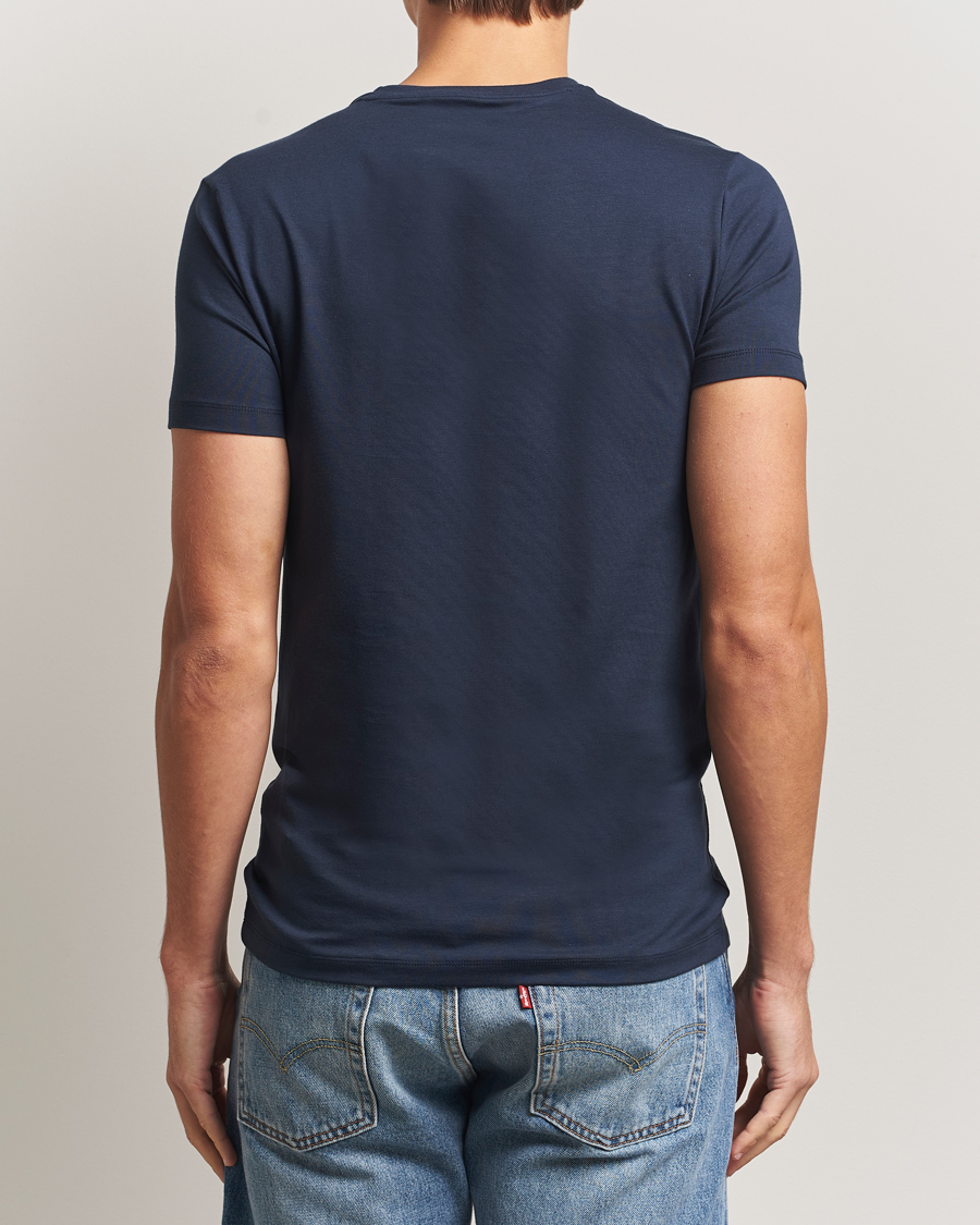 Herren | T-Shirts | Falke | 2-Pack Cotton Crew Neck T-Shirt Midnight