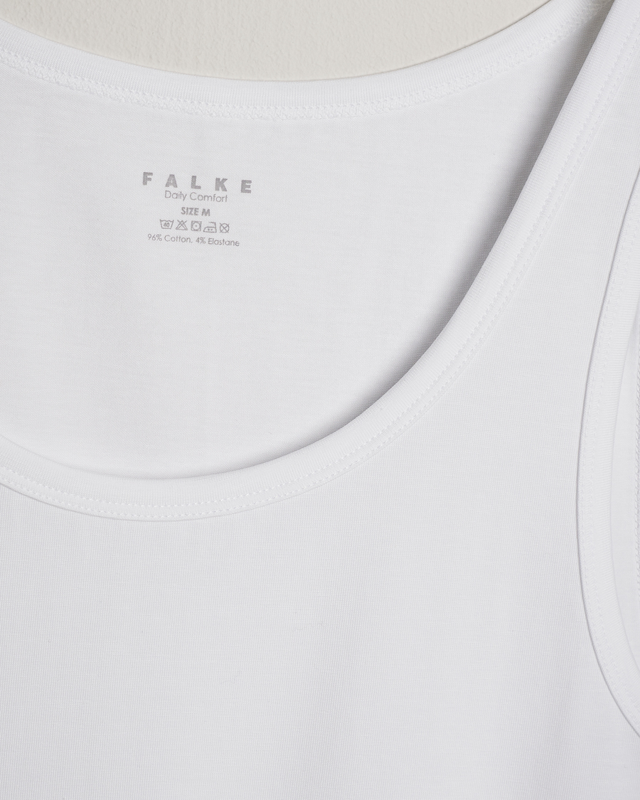 Herren | T-Shirts | Falke | 2-Pack Cotton Tank Top White