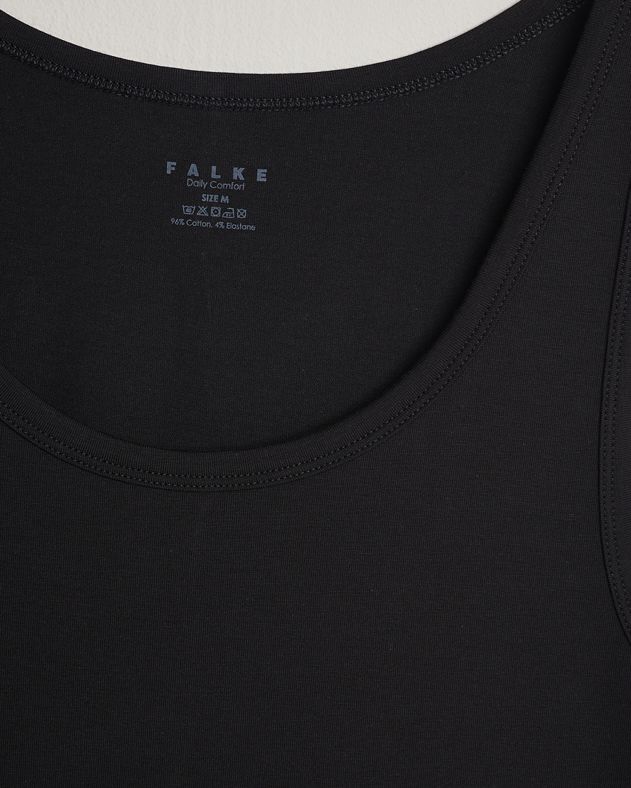Herren | T-Shirts | Falke | 2-Pack Cotton Tank Top Black