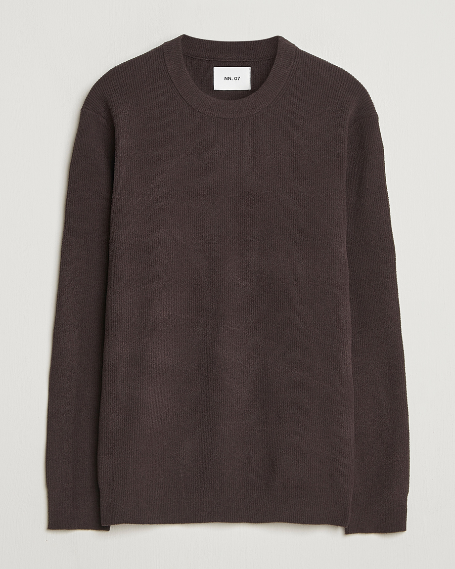 Herren |  | NN07 | Danny Rib Knitted Crew Neck Dusky Port