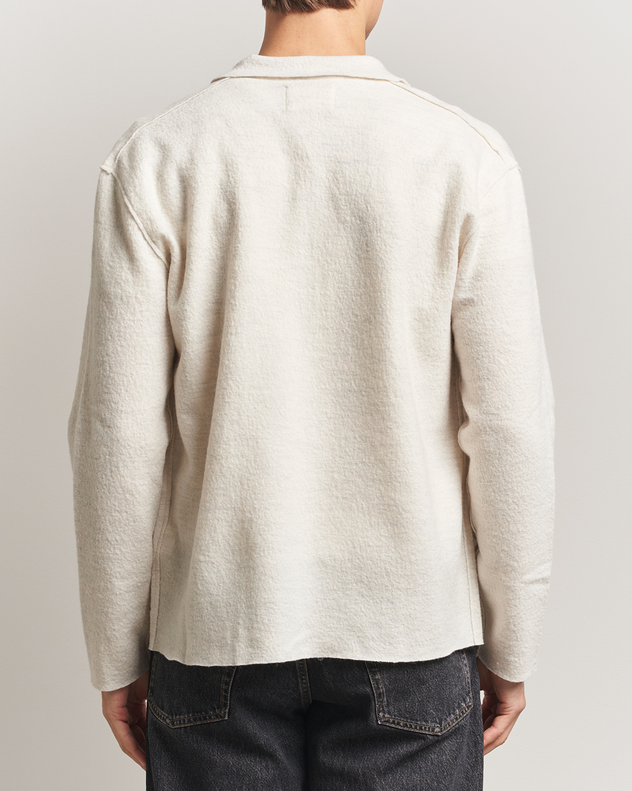 Herren | Pullover | NN07 | Jonas Boiled Wool Full Zip Ivory