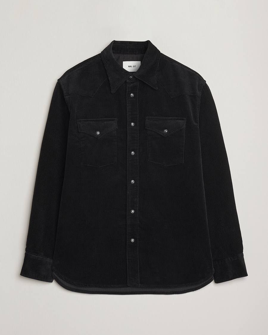 Herren | Hemden | NN07 | Ricky Corduroy Overshirt Black