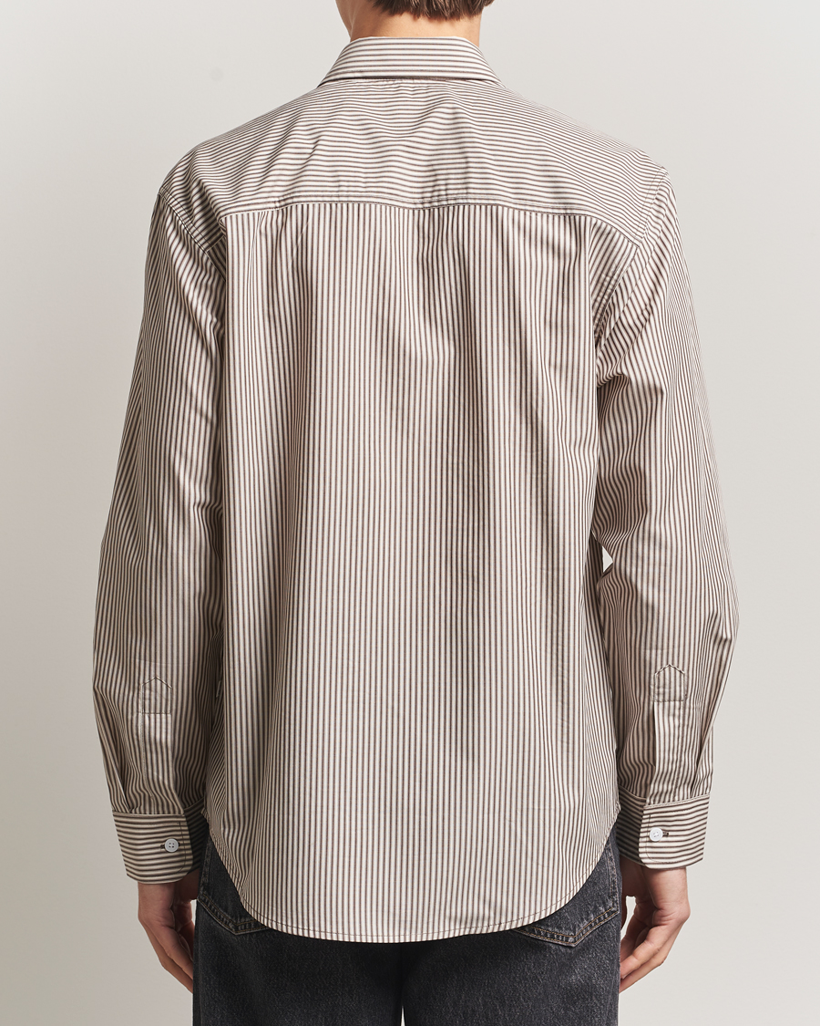 Herren | Hemden | NN07 | Quinsy Striped Embroidered Shirt Brown