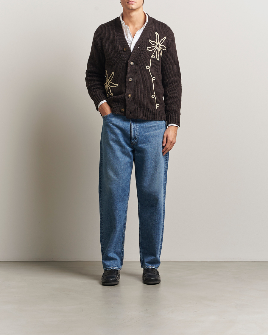 Herren | Pullover | NN07 | Mika Knitted Flower Cardigan Dusky Port