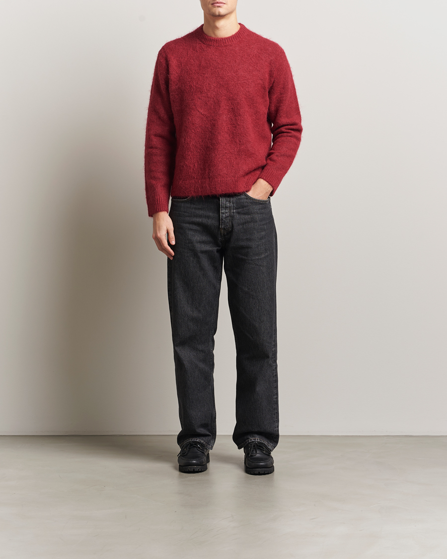 Herren | Pullover | NN07 | Russell Alpaca Knitted Crew Neck Cranberry
