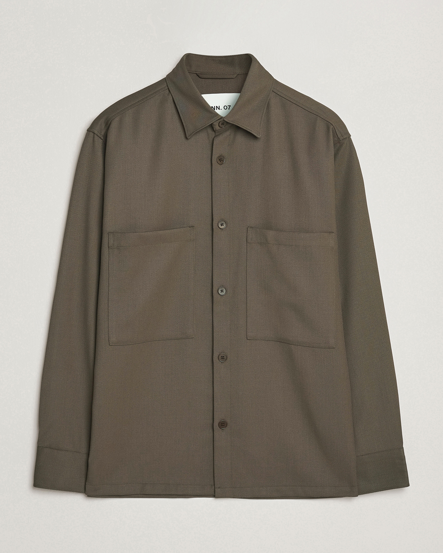Herren | Hemden | NN07 | Freddy Wool/Tencel Overshirt Mable Husk