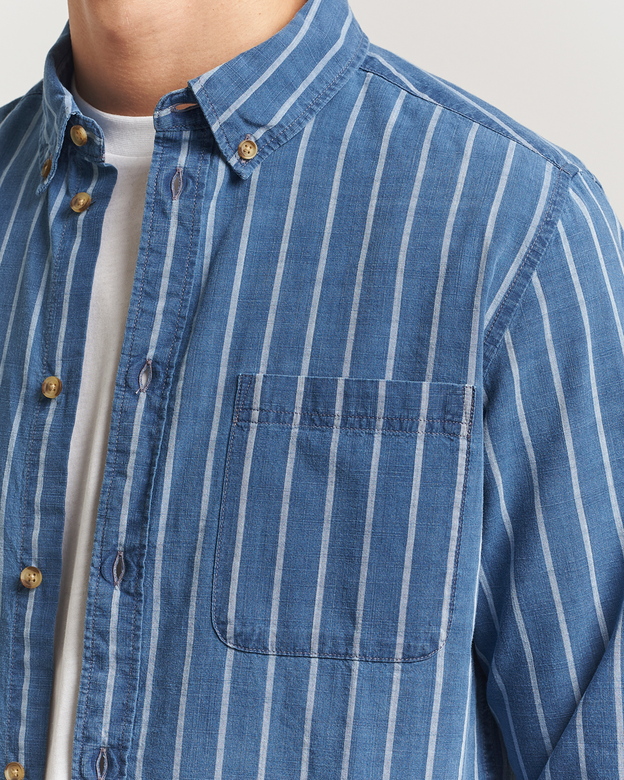 Herren | Hemden | LES DEUX | Indigo Stripe Shirt Denim Blue