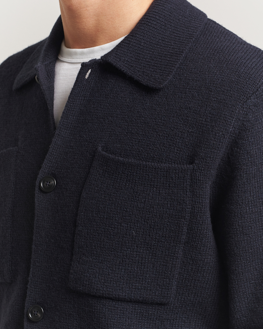 Herren | Hemden | LES DEUX | Fisher Milano Wool Knit Overshirt Navy