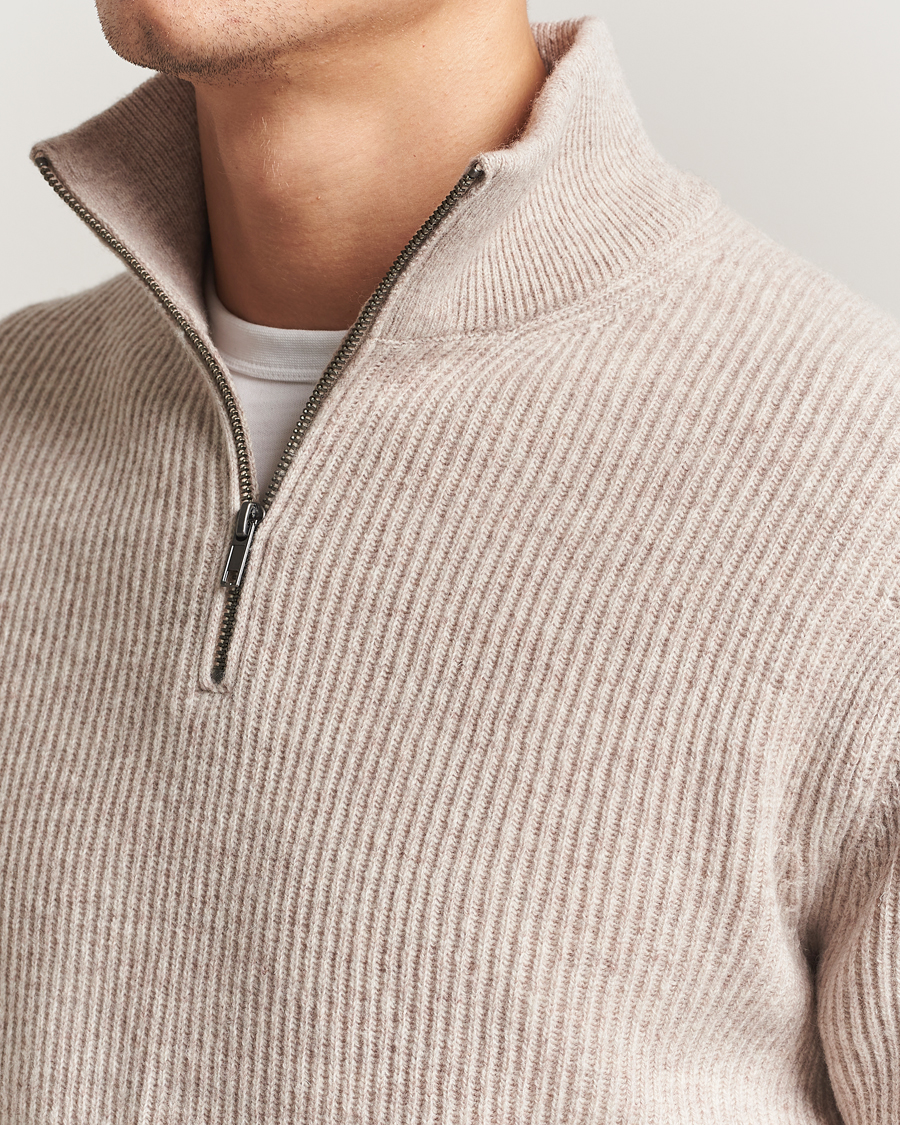 Herren | Pullover | LES DEUX | Eduard Half-Zip Knit Jumper Light Sand