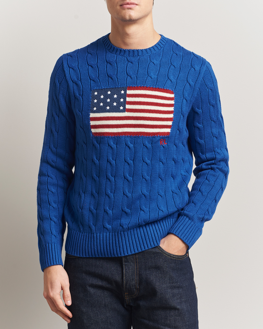 Herren | Pullover | Polo Ralph Lauren | Cotton Cable Flag Sweater Sapphire Star