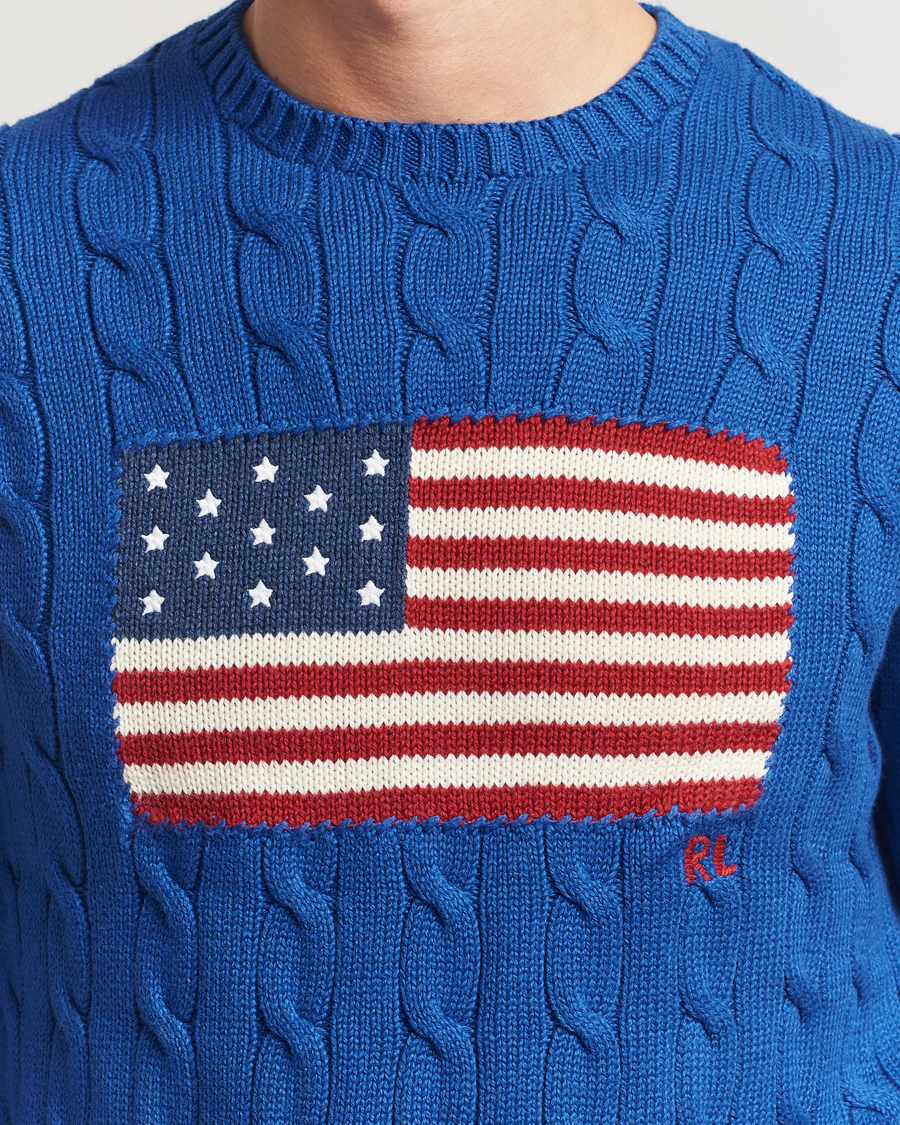 Herren | Pullover | Polo Ralph Lauren | Cotton Cable Flag Sweater Sapphire Star
