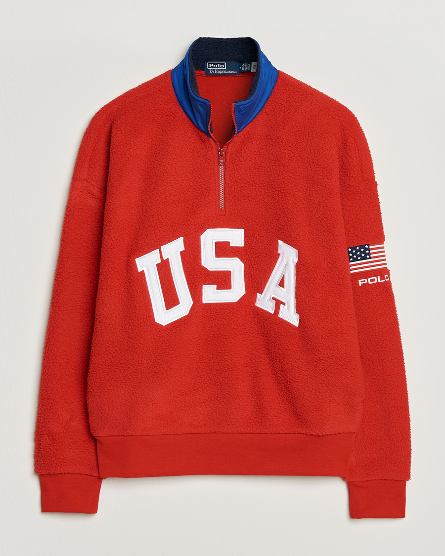 Herren | Pullover | Polo Ralph Lauren | Polar Half Zip USA Fleece RL 2000 Red