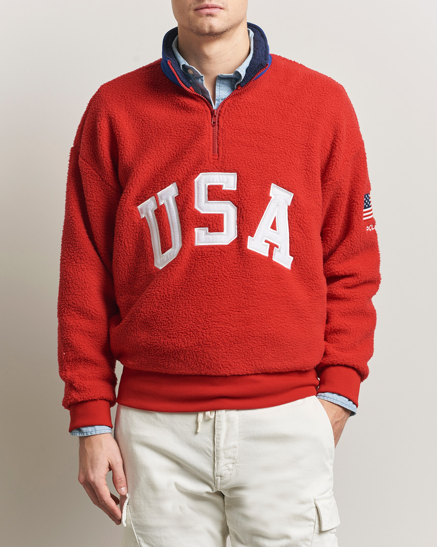 Herren | Pullover | Polo Ralph Lauren | Polar Half Zip USA Fleece RL 2000 Red