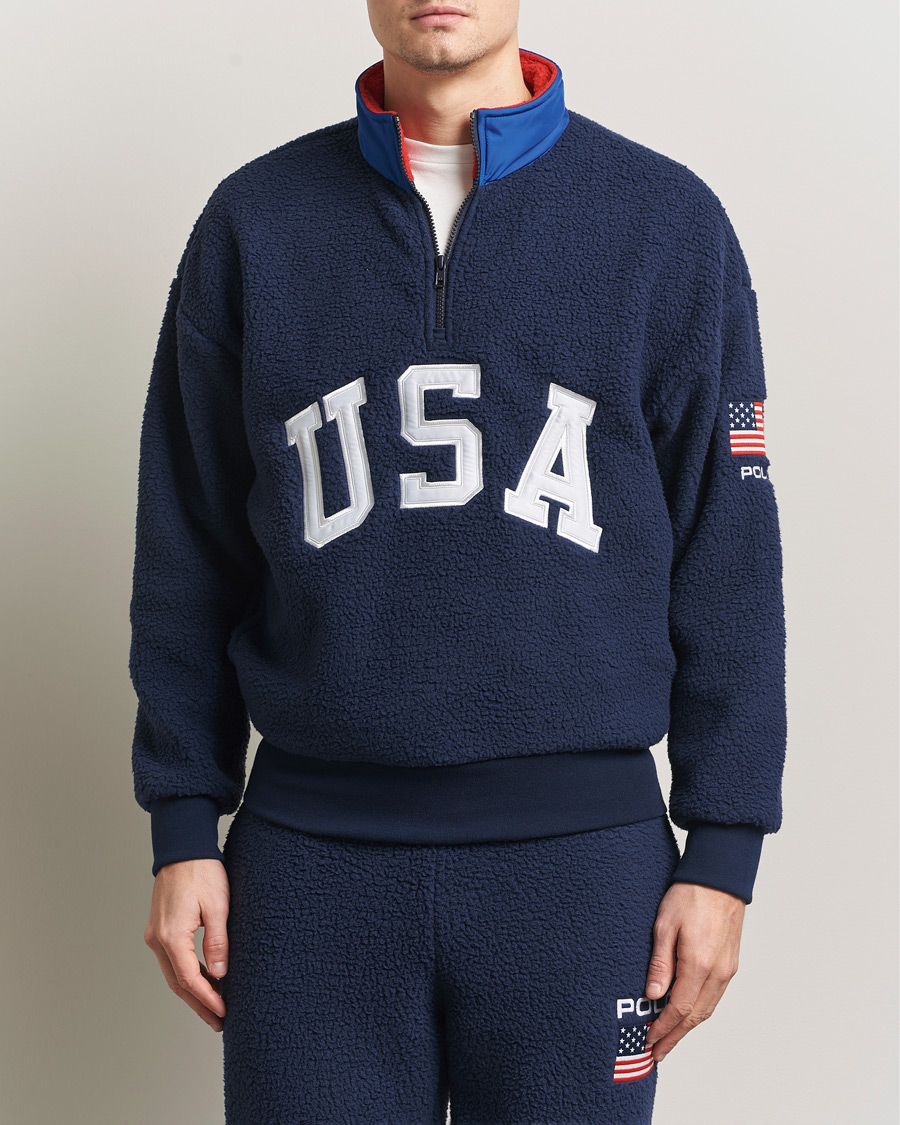 Herren | Pullover | Polo Ralph Lauren | Polar Half Zip USA Fleece Refined Navy