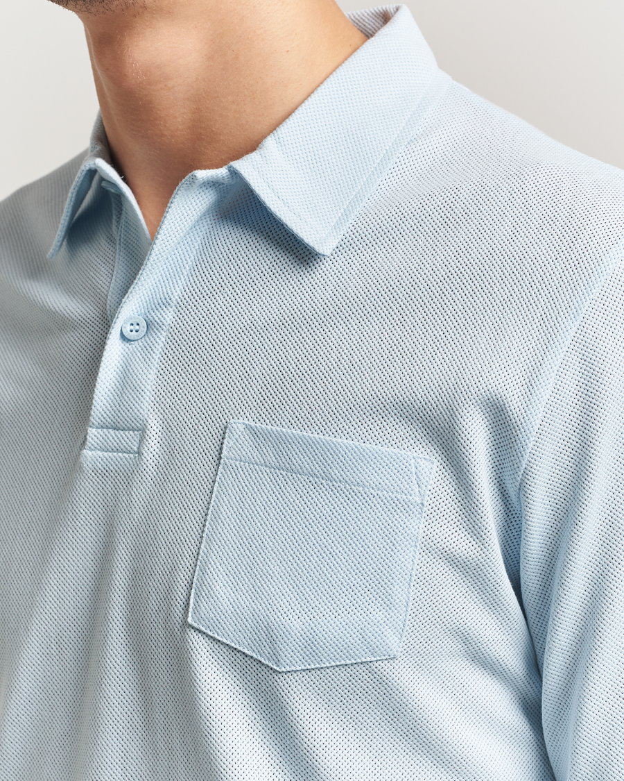 Herren | Poloshirts | Sunspel | Long Sleeve Riviera Polo Shirt Frost Blue