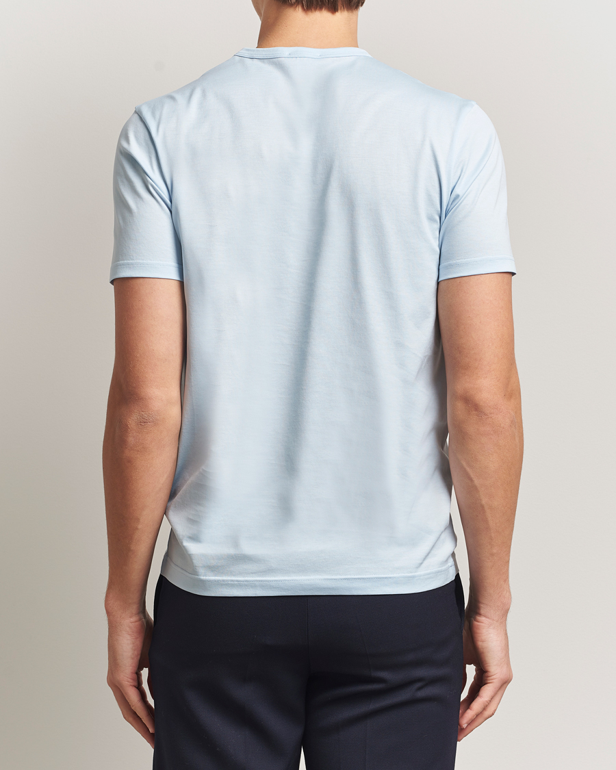 Herren | T-Shirts | Sunspel | Crew Neck Q82 Cotton T-Shirt Frost Blue