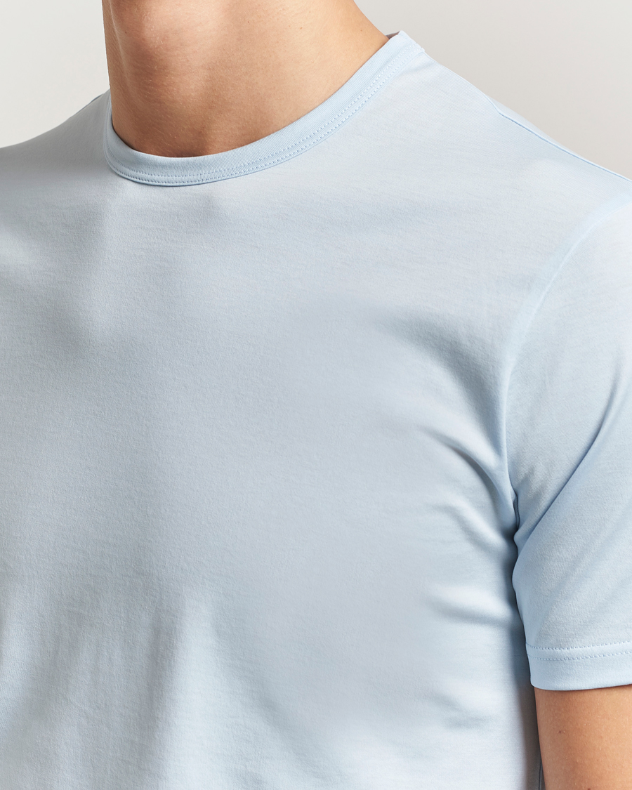 Herren | T-Shirts | Sunspel | Crew Neck Q82 Cotton T-Shirt Frost Blue