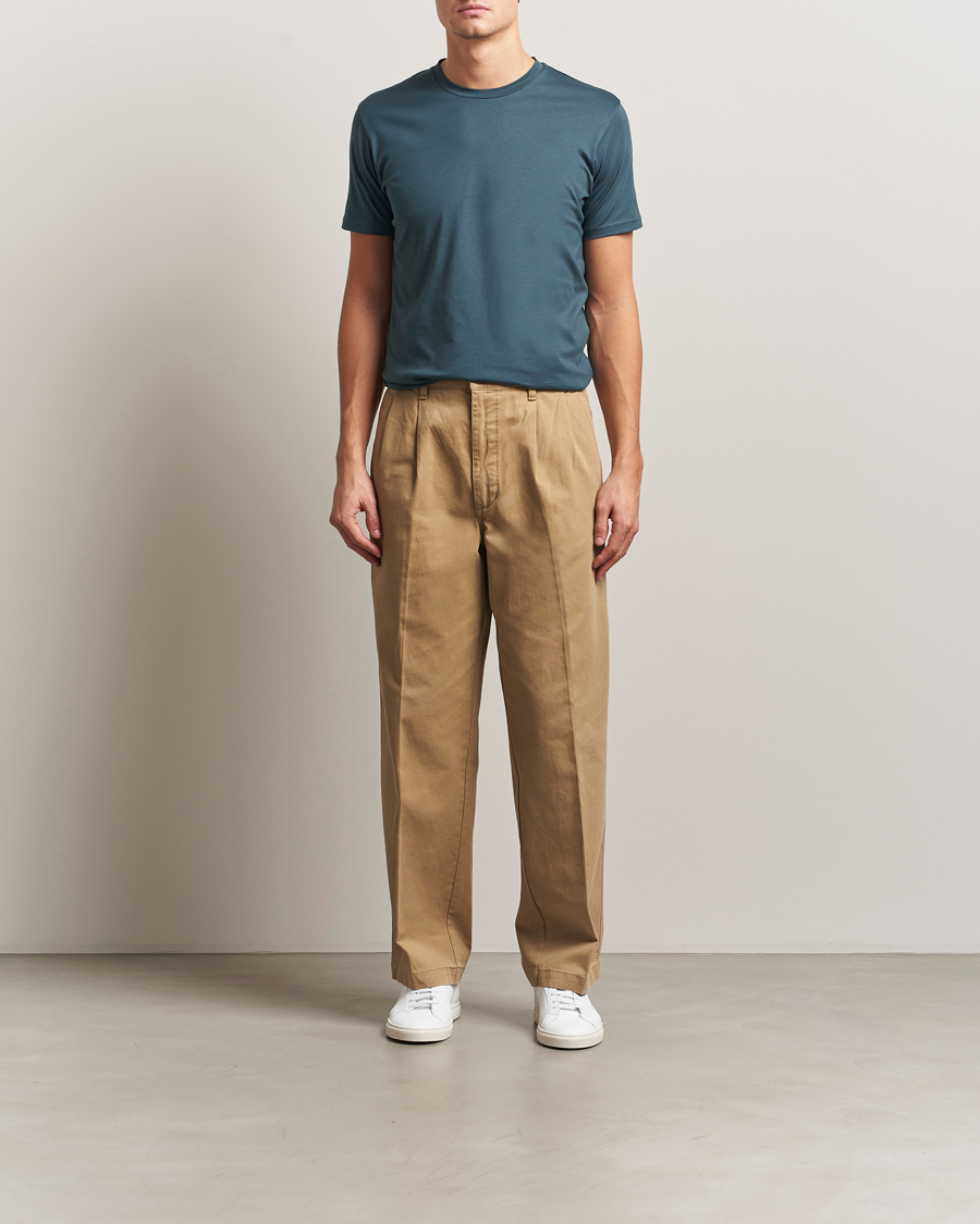 Herren | T-Shirts | Sunspel | Riviera Midweight T-Shirt Dark Petrol