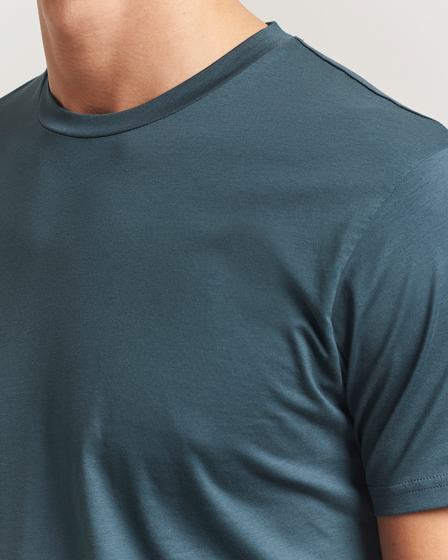 Herren | T-Shirts | Sunspel | Riviera Midweight T-Shirt Dark Petrol