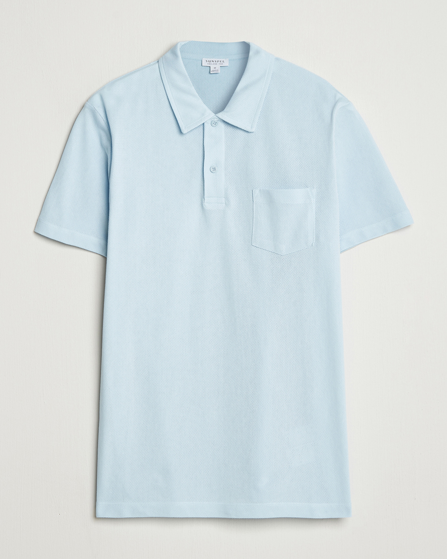 Herren | Poloshirts | Sunspel | Riviera Polo Shirt Frost Blue