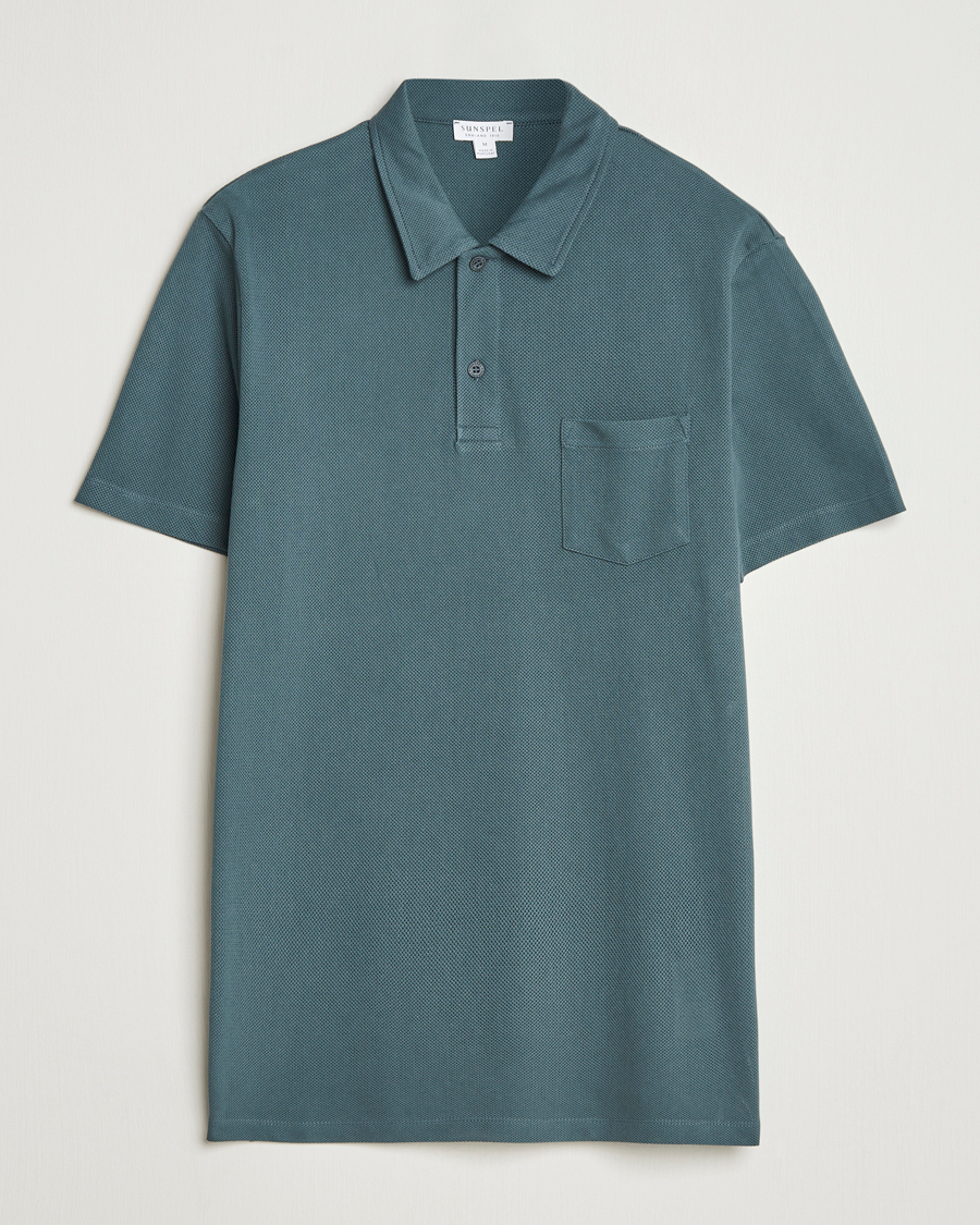 Herren | Poloshirts | Sunspel | Riviera Polo Shirt Dark Petrol