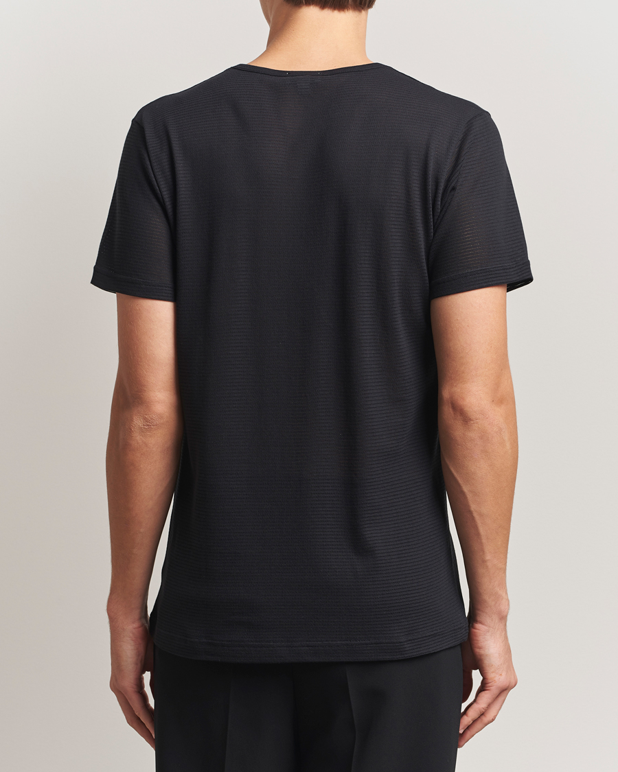 Herren | T-Shirts | Sunspel | Cellular Underwear T-Shirt Black