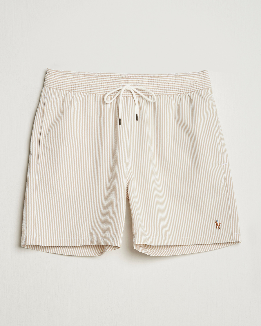 Herren | Badehosen | Polo Ralph Lauren | Traveler Mid Trunk Seersucker Beige