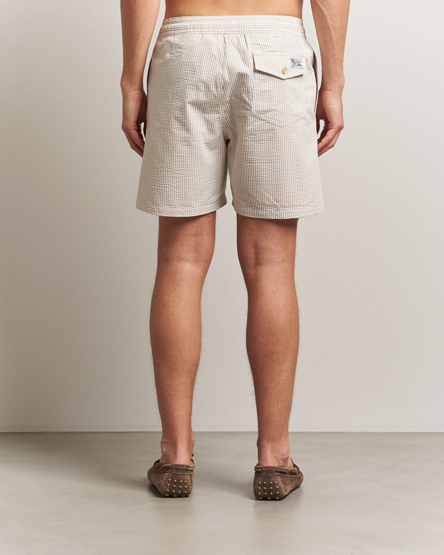 Herren | Badehosen | Polo Ralph Lauren | Traveler Mid Trunk Seersucker Beige