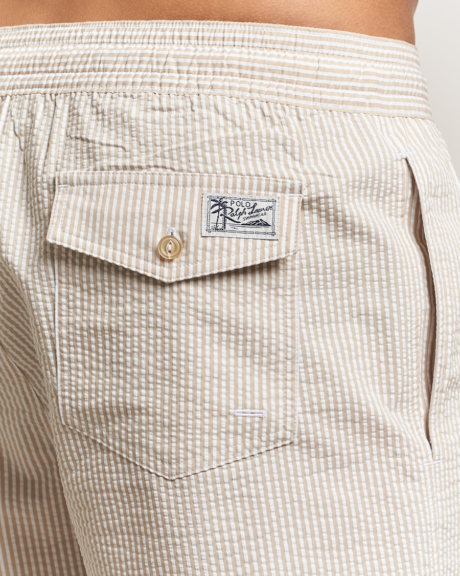 Herren | Badehosen | Polo Ralph Lauren | Traveler Mid Trunk Seersucker Beige