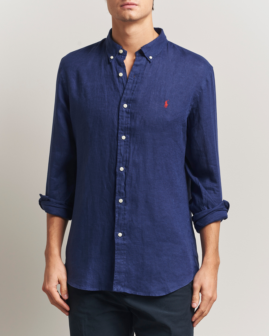 Herren | Hemden | Polo Ralph Lauren | Slim Fit Linen Shirt Navy