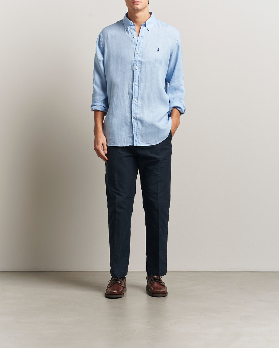 Herren | Hemden | Polo Ralph Lauren | Custom Fit Linen Shirt Office Blue