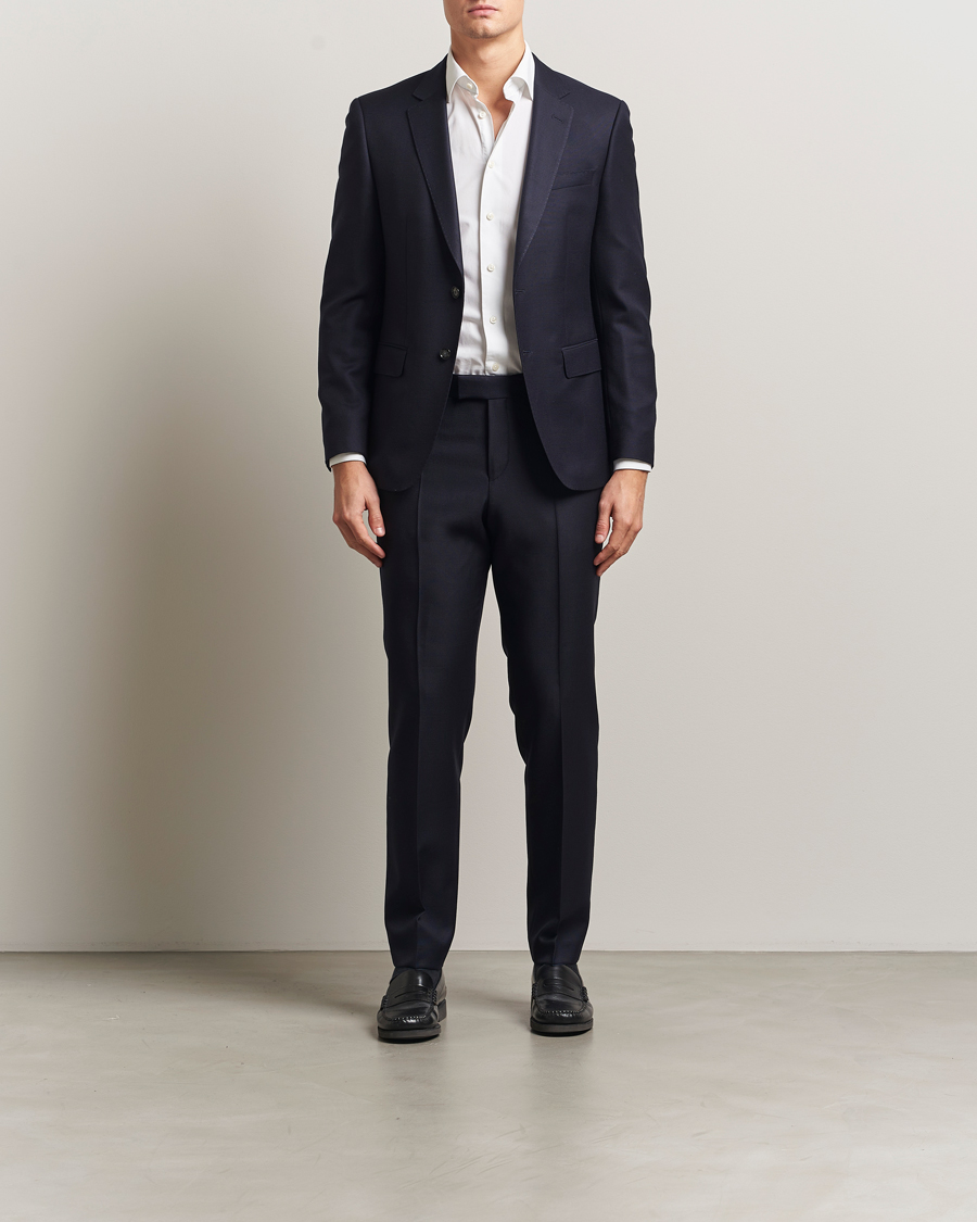 Herren | Anzüge | BOSS BLACK | Huge Structured Wool Suit Dark Blue