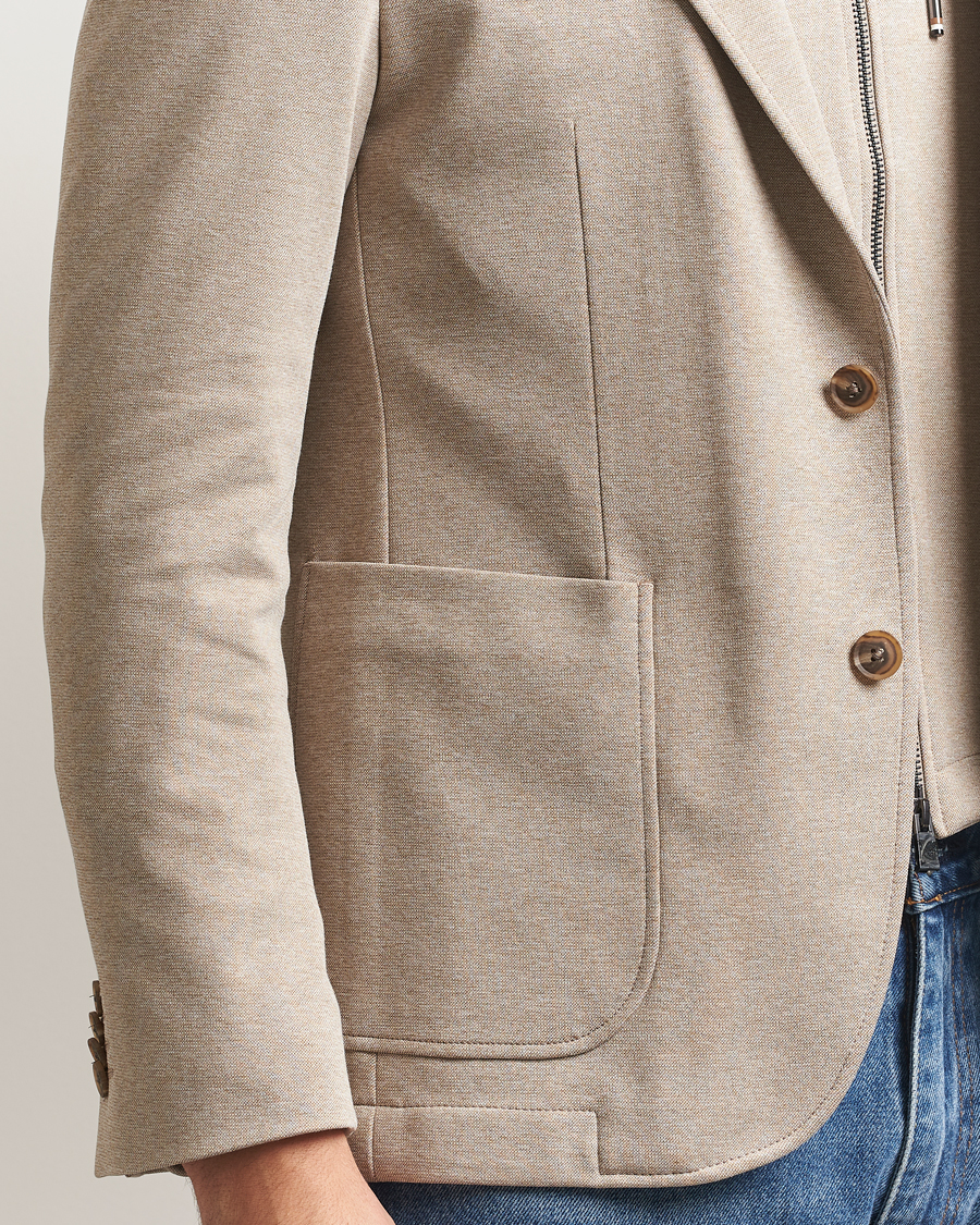 Herren | Sakkos | BOSS BLACK | Hanry Hooded Jersey Blazer Dark Beige