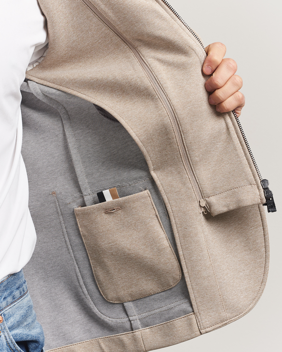 Herren | Sakkos | BOSS BLACK | Hanry Hooded Jersey Blazer Dark Beige