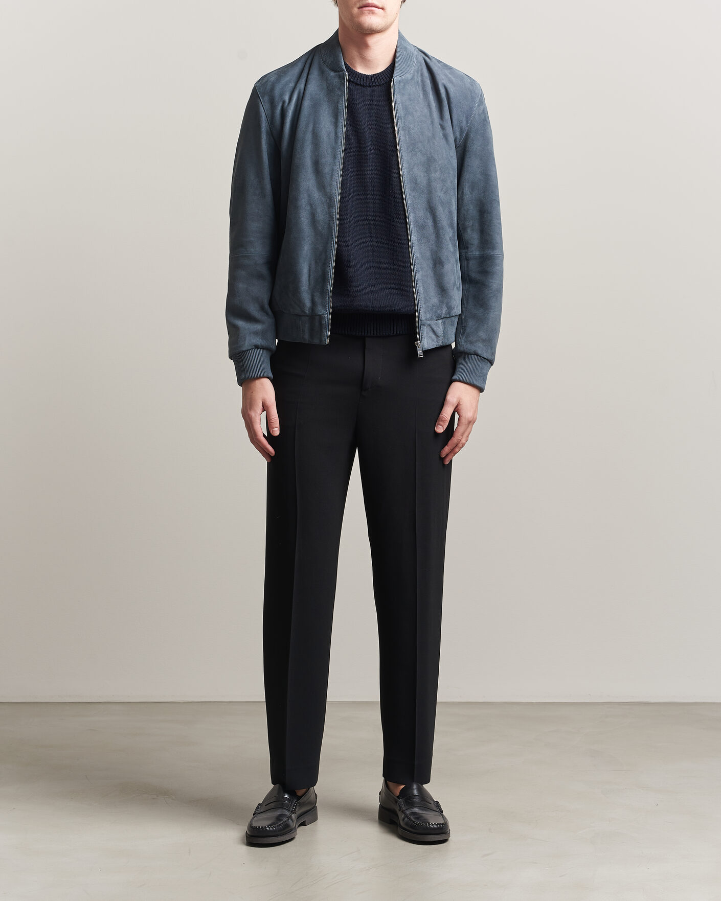 Herren | Jacken | BOSS BLACK | Muller Suede Jacket Open Blue