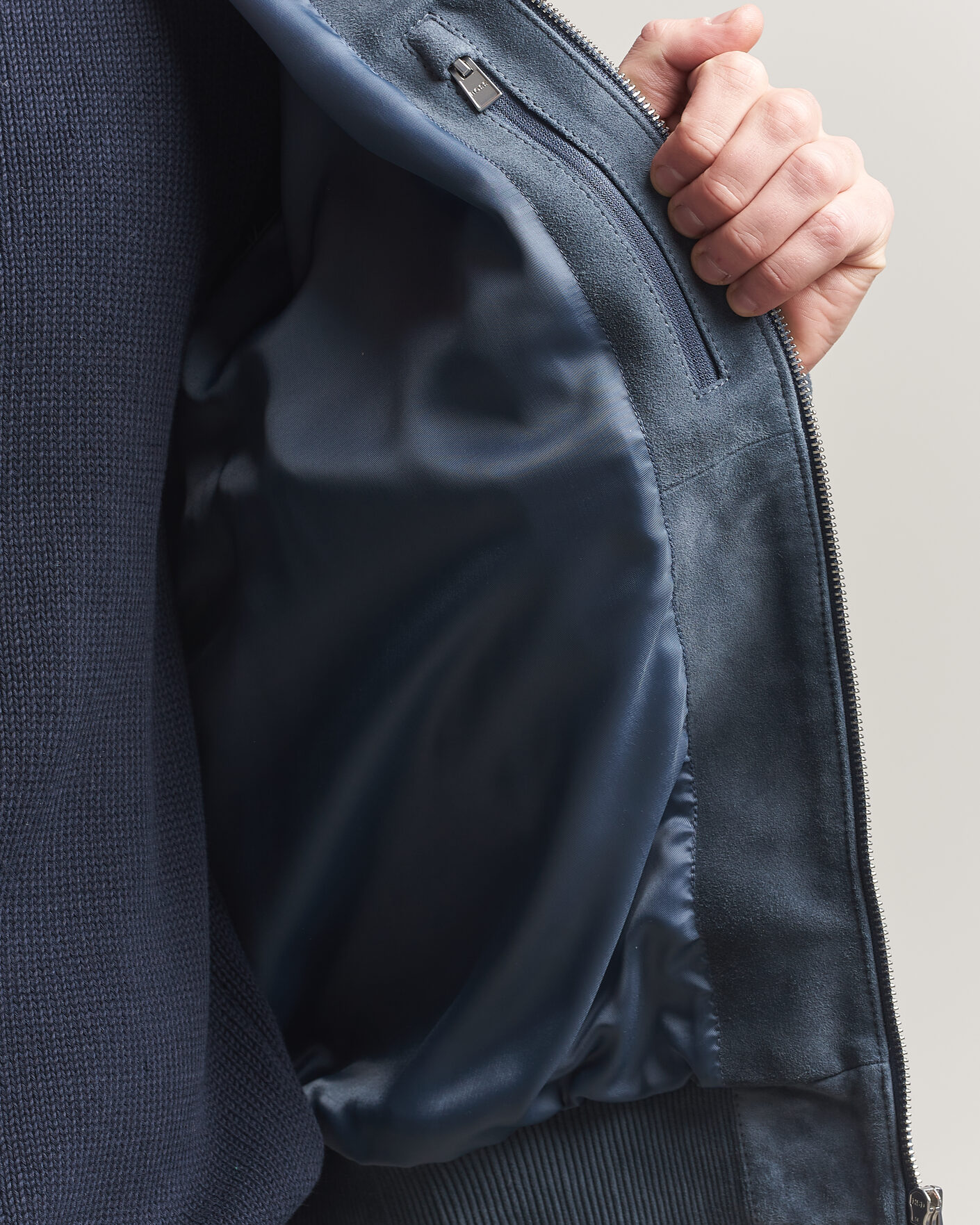 Herren | Jacken | BOSS BLACK | Muller Suede Jacket Open Blue