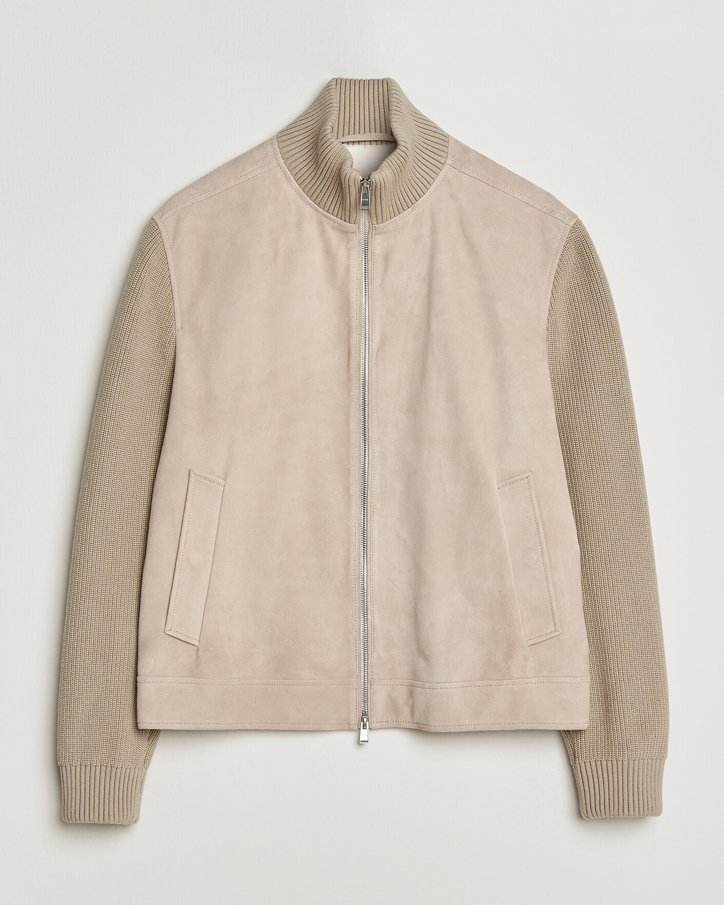 Herren | Jacken | BOSS BLACK | Maven Suede Hybrid Jacket Open White