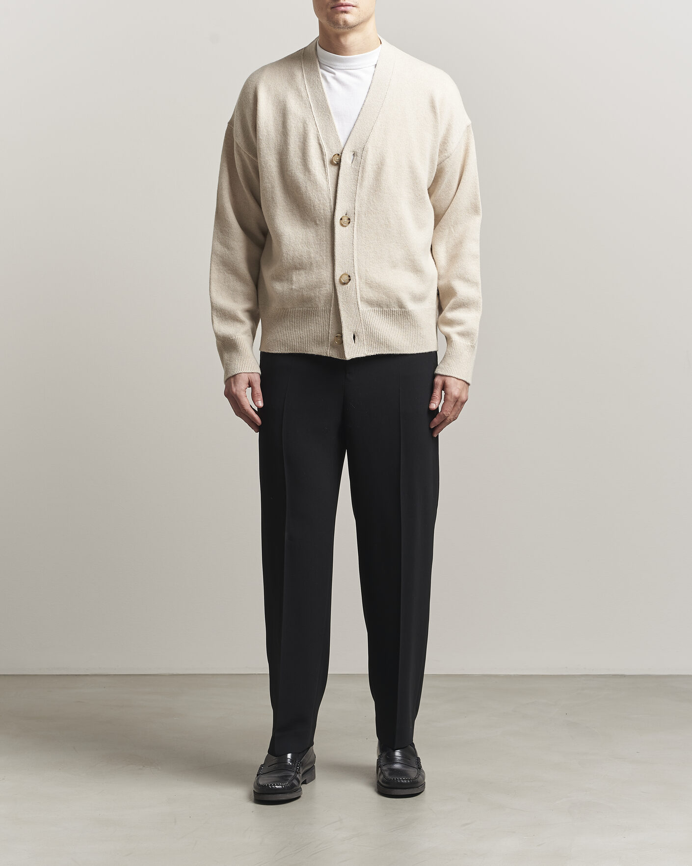Herren | Pullover | BOSS BLACK | Ucone Wool Knitted Cardigan Open White