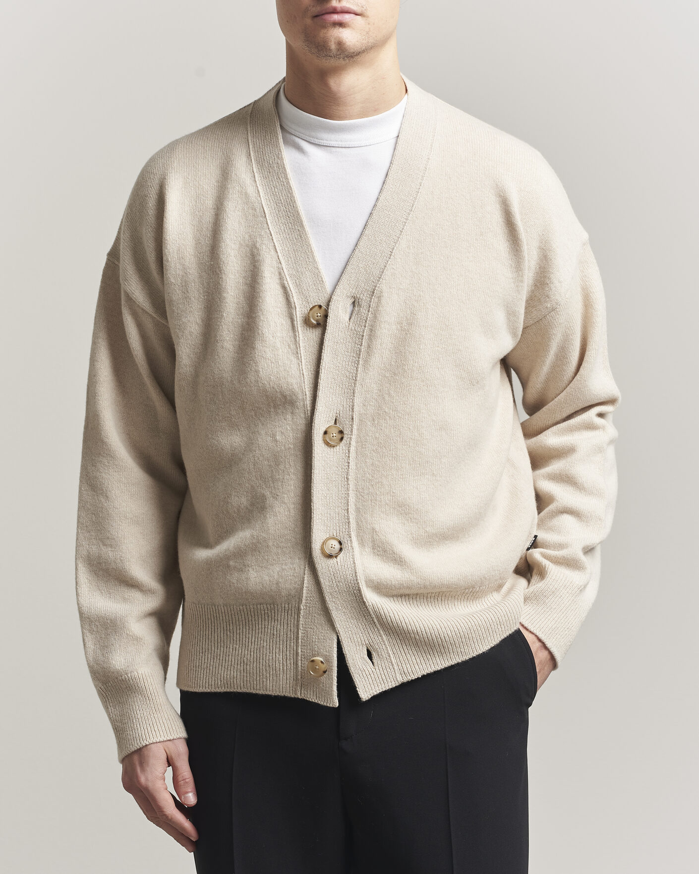 Herren | Pullover | BOSS BLACK | Ucone Wool Knitted Cardigan Open White