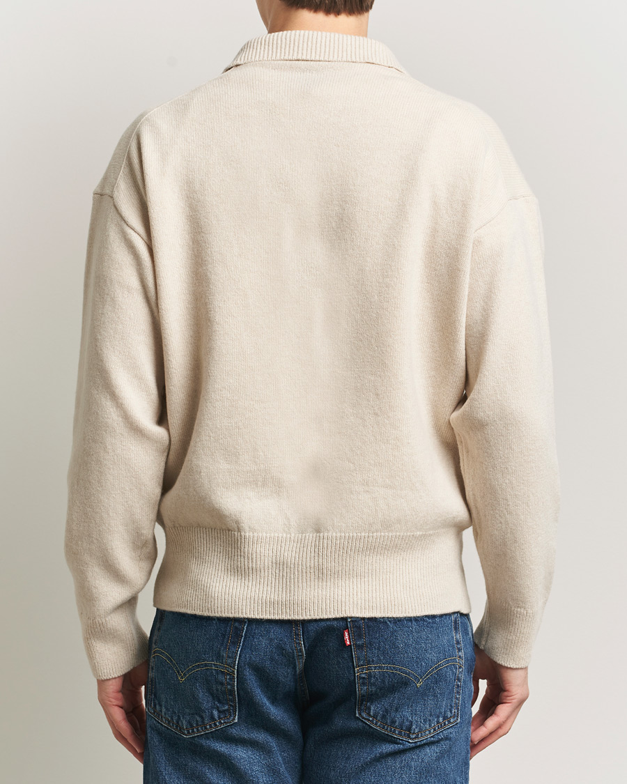 Herren | Pullover | BOSS BLACK | Ucari Wool Knitted Polo Open White