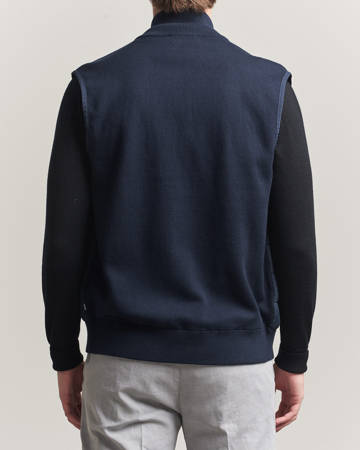 Herren | Westen | BOSS BLACK | Urwin Cotton/Wool Vest Dark Blue