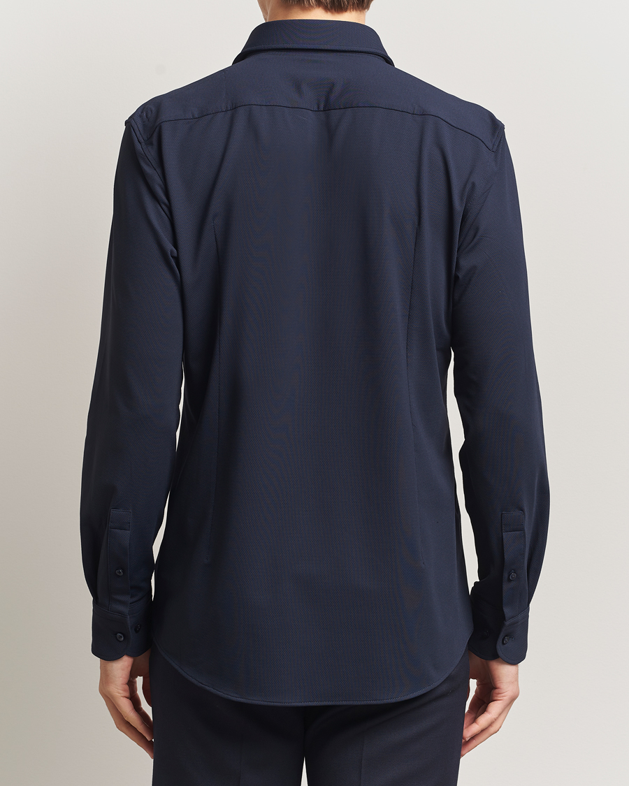 Herren | Hemden | BOSS BLACK | Hank Structured Jersey Shirt Dark Blue