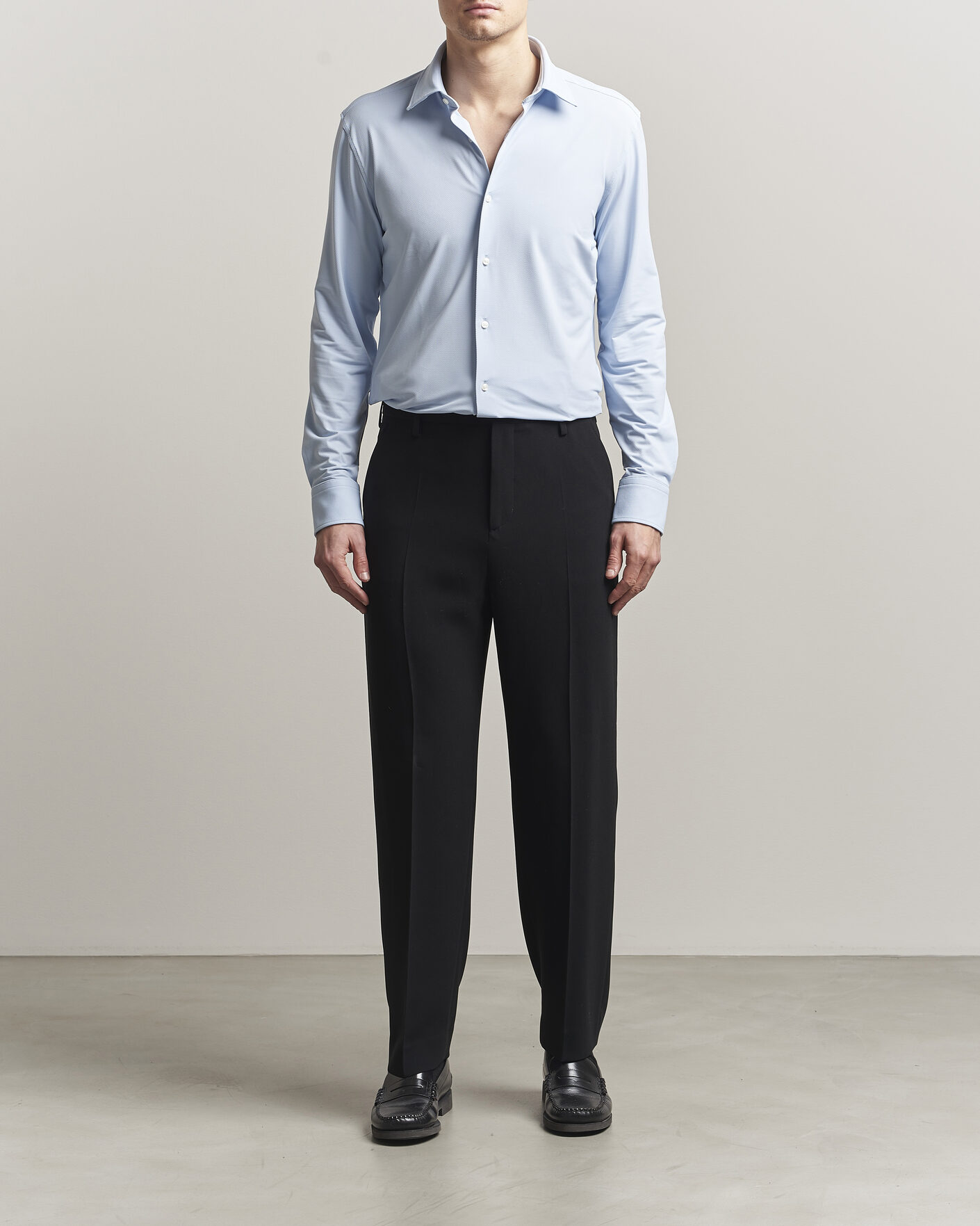 Herren | Hemden | BOSS BLACK | Hank Structured Jersey Shirt Light Blue