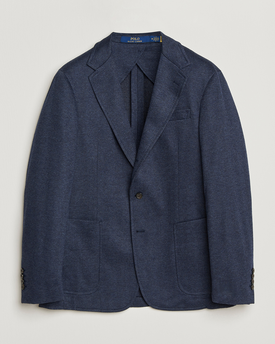 Herren | Sakkos | Polo Ralph Lauren | Herringbone Single Breasted Sportcoat Navy Multi