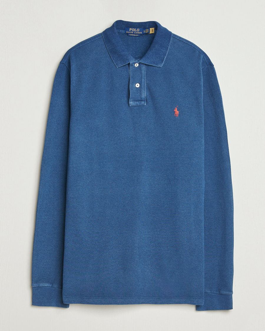 Herren | Poloshirts | Polo Ralph Lauren | Custom Slim Fit Long Sleeve Polo Shirt Medium Indigo