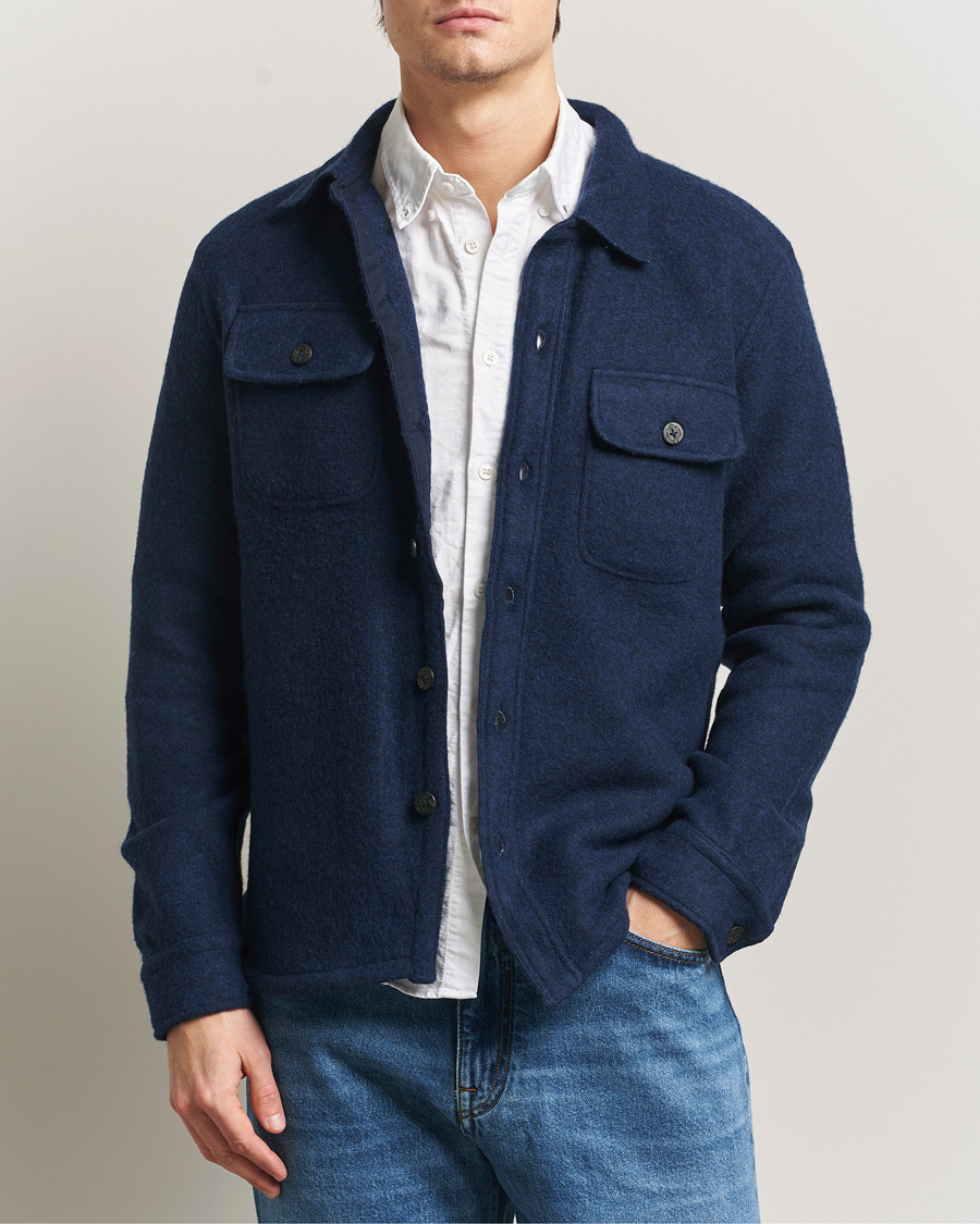 Herren | Hemden | Polo Ralph Lauren | Felted Wool Pocket Shirt RL Navy